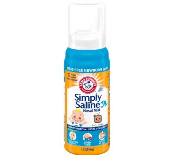 Arm & Hammer Simply Saline Jr. Nasal Mist 1.6oz, CoComelon, Drug-Free Newborn Safe, 1-Coun