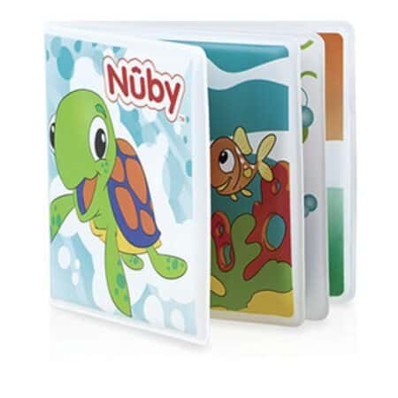 Nuby Bath Fun Time Book with Water-Proof Pages and Surprise Squeaker, Early Education, 0 M