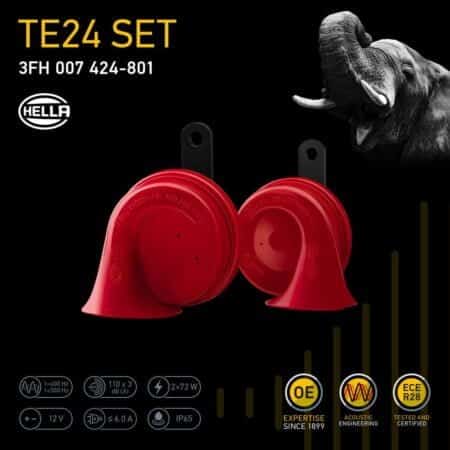 HELLA 007424801 Twin Trumpet High/Low Tone 12V Horn Kit with Bracket, Red - Image 6