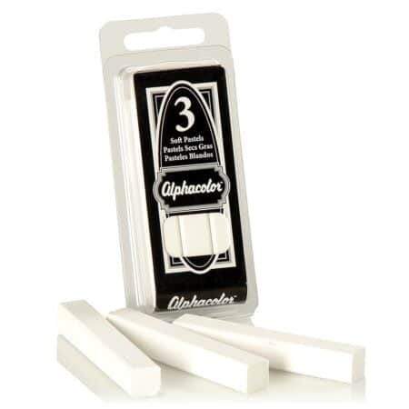 Quartet Derwent Alphacolor Round Soft Pastels, White, 3 Pastels per Pack (105W) - Image 3