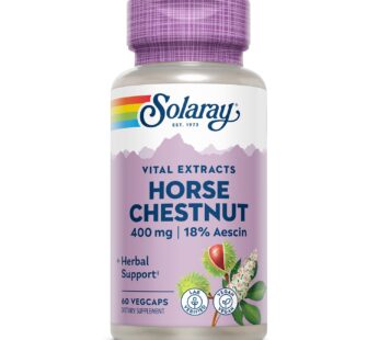 SOLARAY Horse Chestnut Seed Extract 400mg – Standardized 72 mg Aescin 18% with 55 mg of Bu