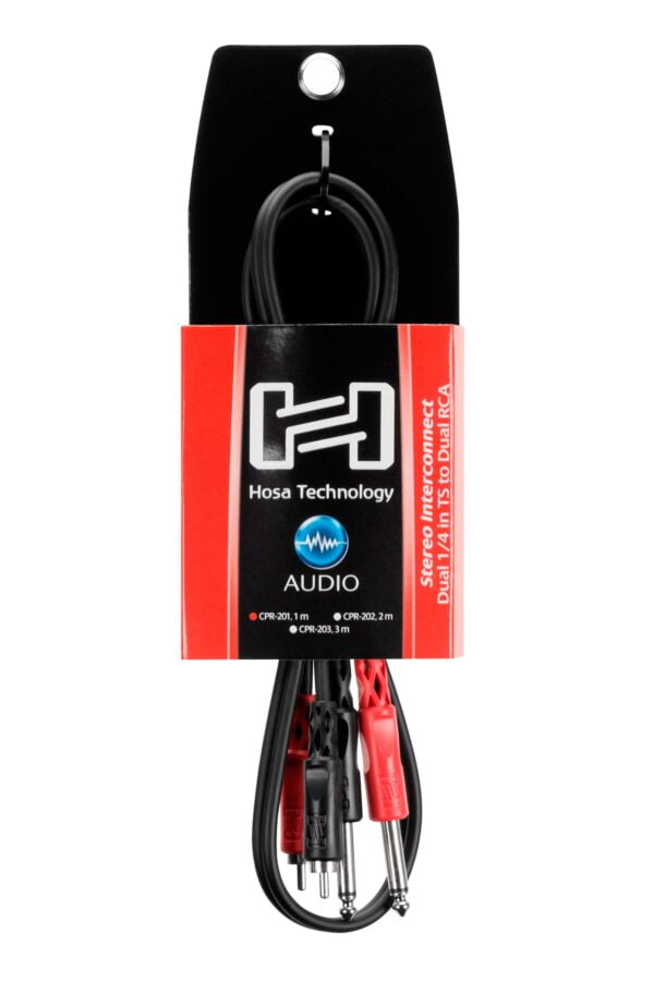 Hosa CPR-201 Dual 1/4" TS to Dual RCA Stereo Interconnect Cable, 1 Meter - Image 2