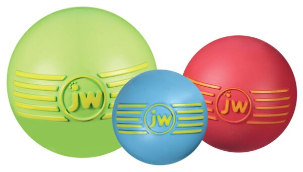 JW ISqueak Ball Durable Natural Rubber Dog Toy (Assorted Colors)