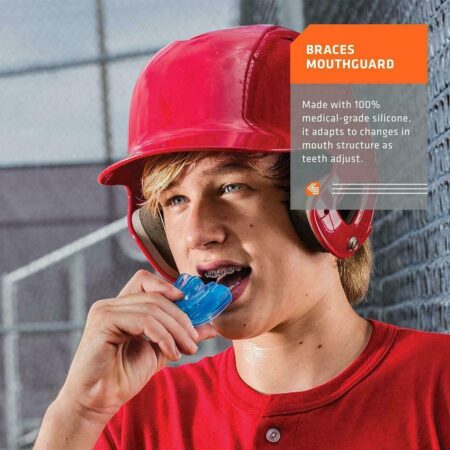 Shock Doctor Mouth Guard for Braces, Upper Teeth Protection, Instant Fit, Adult & Youth Si - Image 3