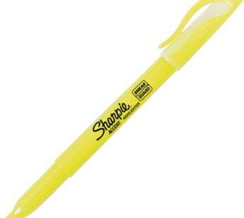 Sharpie Pocket Style Highlighters, Chisel Tip, Fluorescent Yellow, Box of 12