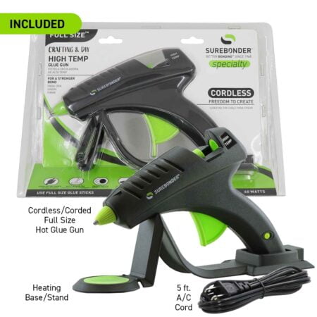 Surebonder Cordless Hot Glue Gun, High Temperature, Full Size, 60W, 50% More Power - Sturd - Image 4