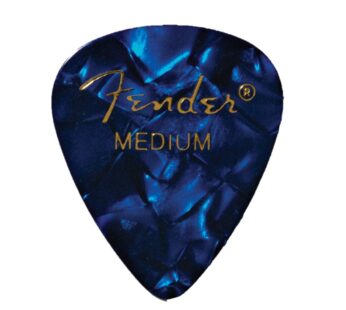 Fender Premium Celluloid Guitar Picks 351 Shape, Blue Moto, Medium, 12-Pack