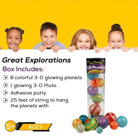 Great Explorations | 3D Glow in the Dark Planets in a Tube, Ages 5 and Up - Image 2
