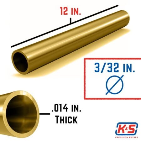 K & S PRECISION METALS 8126 3PK3/32 x 12 BRS RND Tube, Pack of 3, Brass - Image 5