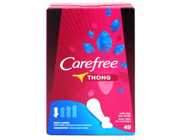 Carefree Thong Pantiliners, Unscented, 49 ct