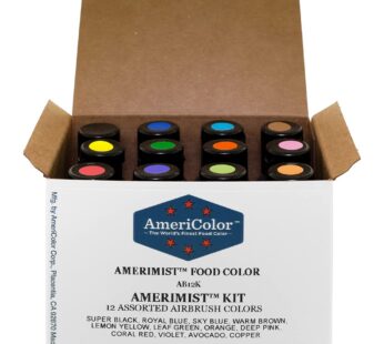 Food Coloring AmeriColor AmeriMist Airbrush Kit, 12 .65 Ounce Bottles