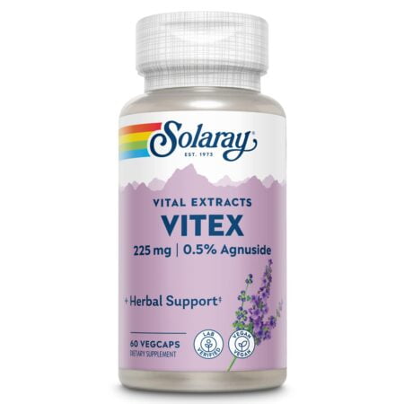 SOLARAY Vitex Berry Extract 225 mg - Chasteberry Supplement for Women - Traditional Hormon