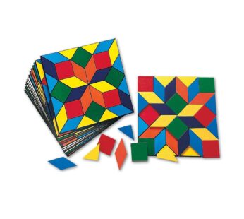 Learning Resources Parquetry Blocks & 20 Pattern Cards, 53 Piece Set, Ages 4+, Multicolor,