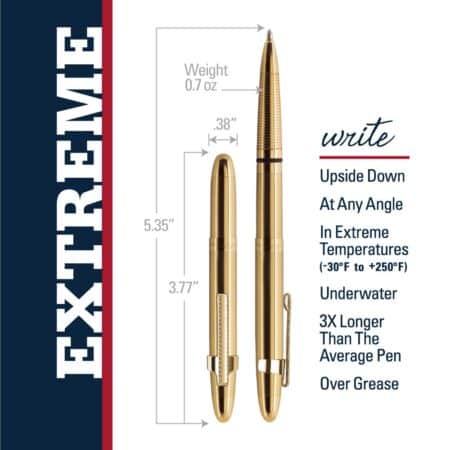 Fisher Space Pen Bullet Pen - 400 Series - Lacquered Brass - Gift Boxed - Image 2