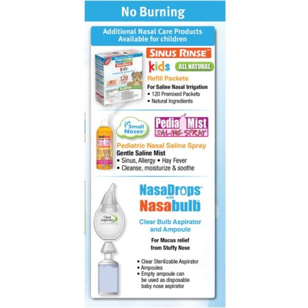 Neilmed's Sinus Rinse, Pediatric, Complete Saline Nasal Rinse Kit 60 Premixed Packets - Image 3