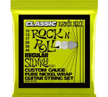 Ernie Ball Regular Slinky Classic Pure Nickel Electric Guitar Strings, 10-46 Gauge (P02251