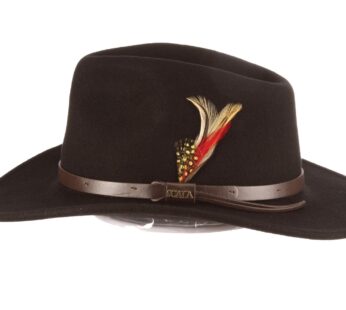 Scala Classico Men’s Crushable Felt Outback Hat, Black, Large