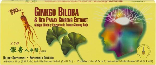 Prince Of Peace Ginkgo Biloba & Red Panax Ginseng Extract, 10 Bottles, 0.34 fl. oz. Each ?