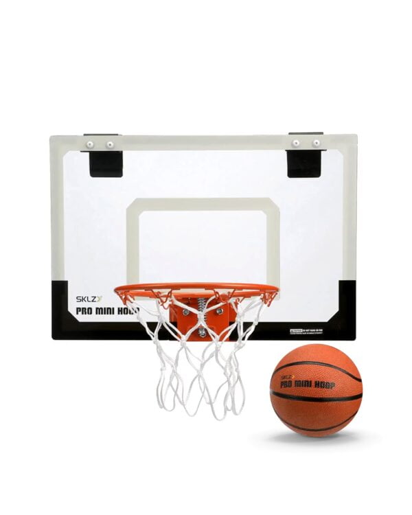 SKLZ 18" Mini Basketball Hoop with Shatterproof Backboard, Breakaway Rim, Heavy Duty Net,