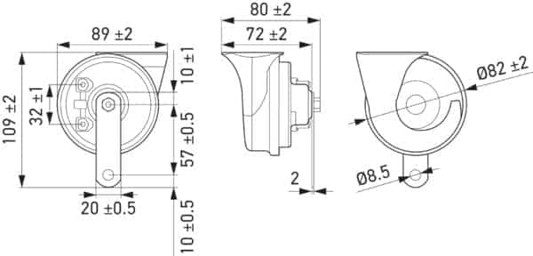 HELLA 007424801 Twin Trumpet High/Low Tone 12V Horn Kit with Bracket, Red - Image 5