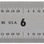 Mitutoyo 182-125, Steel Rule, 12"/300mm ( 1/32, 1/64", 1mm, 0.5mm), 3/64" Thick X 1" Wide,