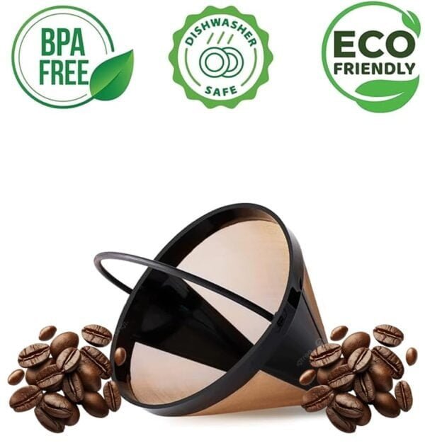 Medelco #4 Cone Permanent Coffee Filter - Image 4