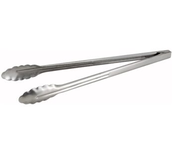 Winco Coiled Spring Extra Heavyweight Stainless Steel Utility Tong, 16-Inch