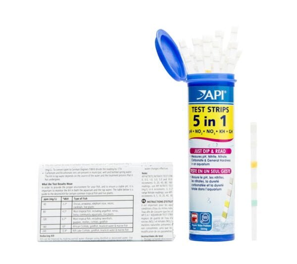 API 5-in-1 Test Strips Freshwater and Saltwater Aquarium Test Strips 25-Count Box - Image 2