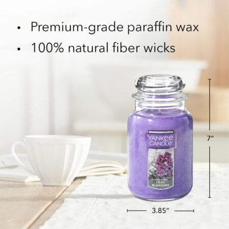 Yankee Candle Lilac Blossoms Scented, 22oz Single Wick Candle, Over 110 Hours of Burn Time - Image 4