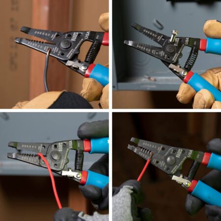 Klein Tools 11057 Wire Cutter / Wire Stripper, Made in USA, Heavy Duty Wire Cutter Strippe - Image 8