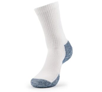 Thorlos Mens Xj Max Cushion Crew Running Socks, White/Navy (1 Pair), Large US