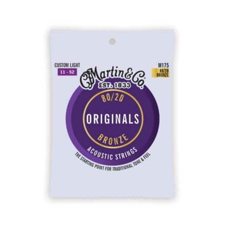 Martin Guitar Original Acoustic M175, 80/20 Bronze, Custom Light-Gauge Guitar Strings