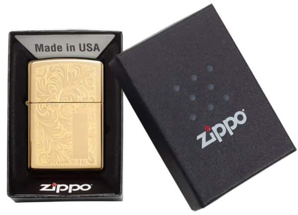 Zippo Lighter High Polish Brass Venetian - Image 7