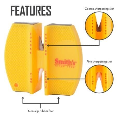 Smith's CCKS 2-Step Knife Sharpener - Yellow - 2-Step Preset Coarse & Fine Slots - Outdoor - Image 2