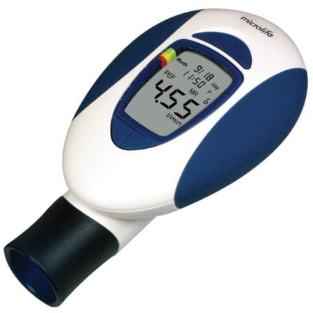 Microlife Digital Peak Flow Meter with FEV1 & Tracking Software | Reliable & Accurate Resp