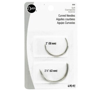 Dritz 3050 Quilter’s Curved Hand Needles, 2-Inch & 2-1/2-Inch, Nickel (4-Count)