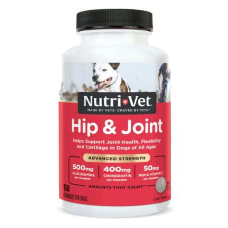 Nutri-Vet Advanced Strength Hip & Joint Chewable Dog Supplements | Formulated with Glucosa