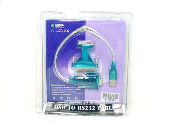 Monoprice USB 2.0 to RS-232 DB-9 Male and DB-25 Male Serial Converter Cable, 1Mbps Data Tr - Image 2