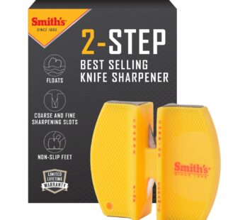 Smith’s CCKS 2-Step Knife Sharpener – Yellow – 2-Step Preset Coarse & Fine Slots – Outdoor