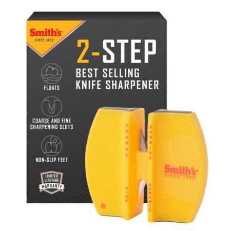 Smith's CCKS 2-Step Knife Sharpener - Yellow - 2-Step Preset Coarse & Fine Slots - Outdoor