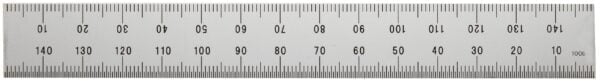 Mitutoyo 182-111, Steel Rule, 150mm, (1mm, 1/2mm), 1.2mm Thick X 19mm Wide, Satin Chrome F - Image 2