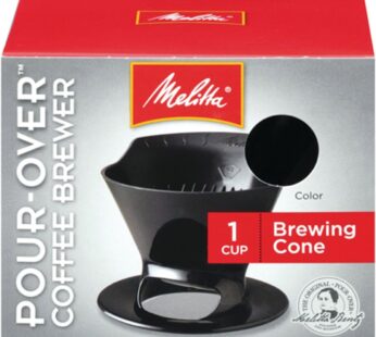 Melitta Filter Coffee Maker, Single Cup Pour-Over Brewer, Black, 1 Count