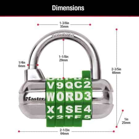 Master Lock Word Combination Lock, Set Your Own Word Combination Lock for Gym and School L - Image 6