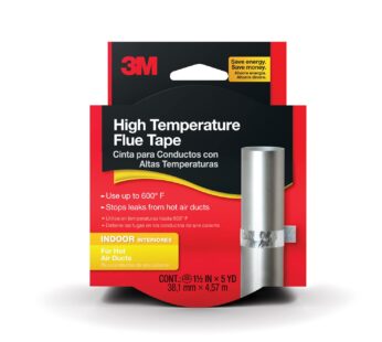 3M High Temperature Flue Tape, High Heat Sealing Tape up to 600 degrees, 1.5′ in x 15″ ft