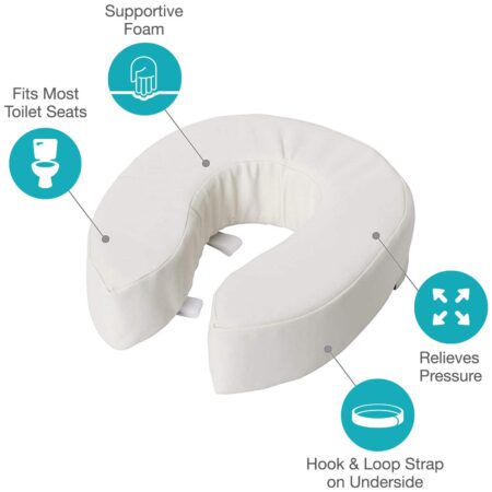 Briggs Healthcare Vinyl Cushion Toilet Seat, 4" - Image 2