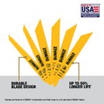 DEWALT DW4856 6pc Metal/Woodcutting Reciprocating Saw Blade Set, Metallic - Image 2