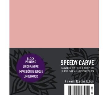 Speedball Speedy-Carve Block Printing Carving Block, Rectangle, Pink, 4 x 6 Inches, Linole