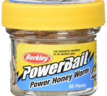 Berkley PowerBait Power Honey Worm Fishing Bait, Natural, 1in | 3cm, Irresistible Scent &