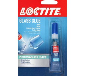 Loctite Glass Glue, Dishwasher Safe, Dries Clear & Fast Bonding, Works on Tinted Glass, Pl