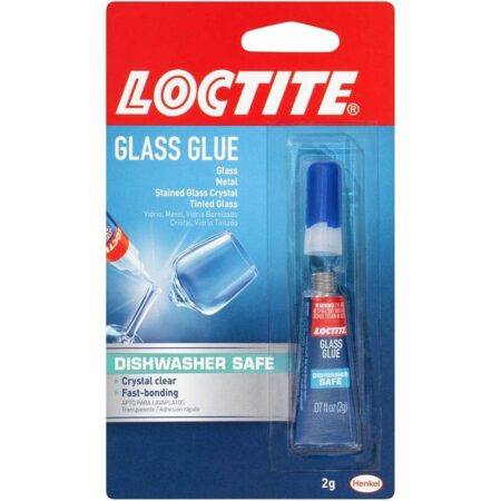 Loctite Glass Glue, Dishwasher Safe, Dries Clear & Fast Bonding, Works on Tinted Glass, Pl